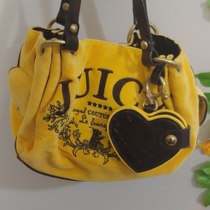 Juicy couture velour yellow brown bag Pre-owned